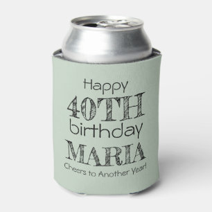 Porta-lata Muito Engraçado aniversário de 40 anos Sage Green