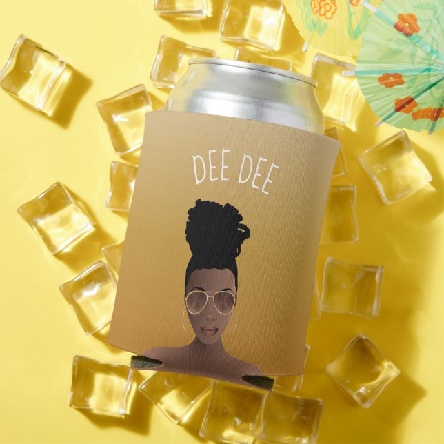 Porta-lata Mulher Negra com sombreado Dourado e celeiro alto, (Verão in situ)