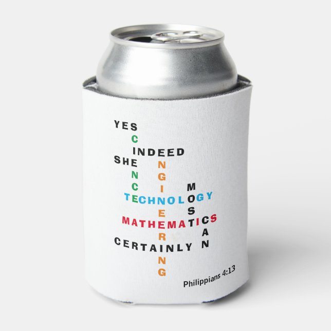 Porta-lata Mulheres em Palavra Cruzada STEM (Can Front)
