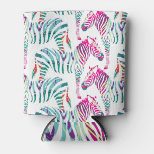 Porta-lata Multicolor Zebra: Impressão da selva de moda.