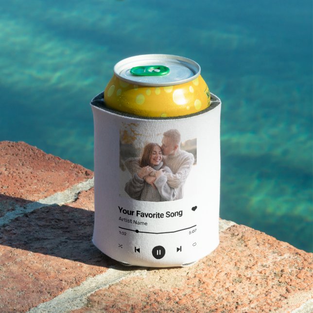 Porta-lata Música Personalizada Música Favorita Uma Foto Coff (Piscina in situ)