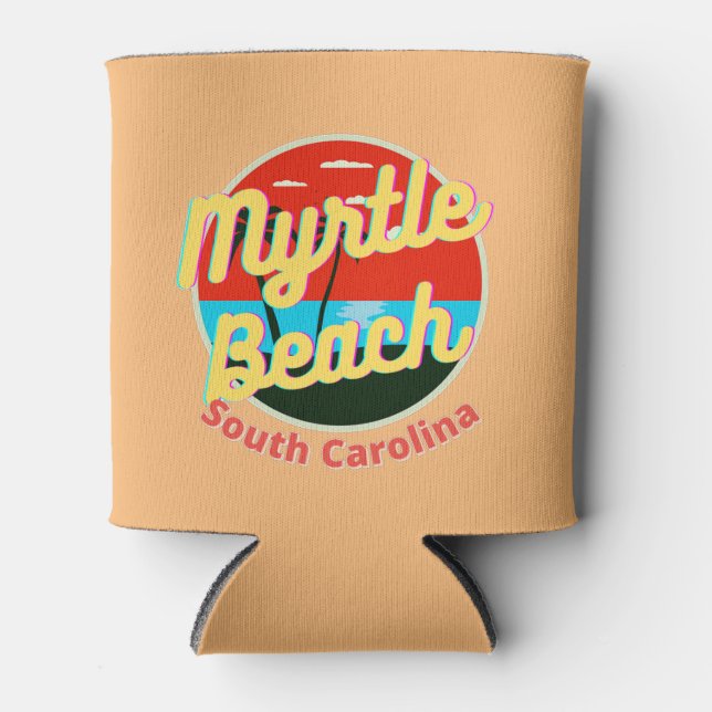 Porta-lata Myrtle Beach South Carolina Retro Sunset (Frente)