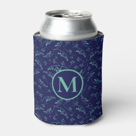 Porta-lata Na moda monograma verde de bagas verde-lacrimogêne