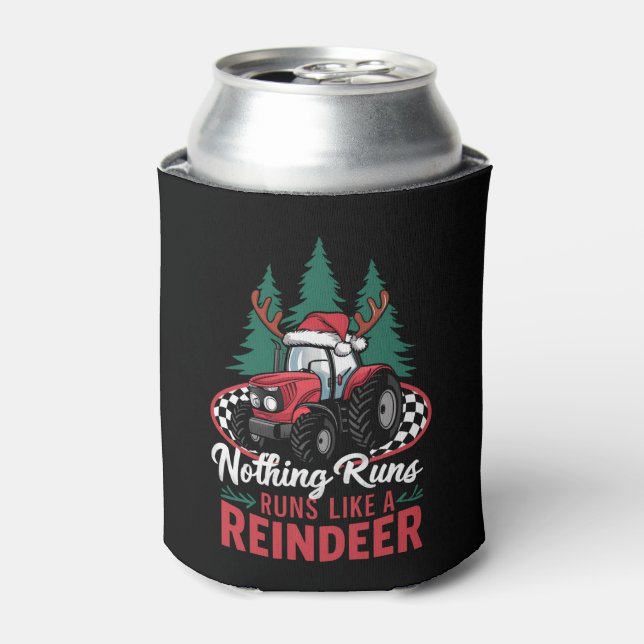 Porta-lata Nada funciona como um trator de Natal de rena (Can Front)