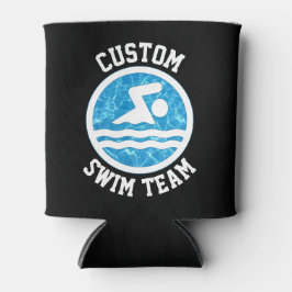 Porta-lata Nadação e mergulho de texto ou nome da equipe de N