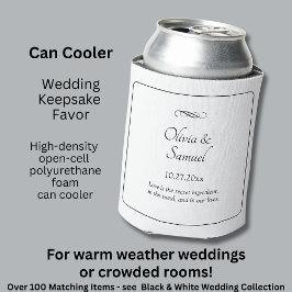 Porta-lata Names Date Message Black White Infinity 