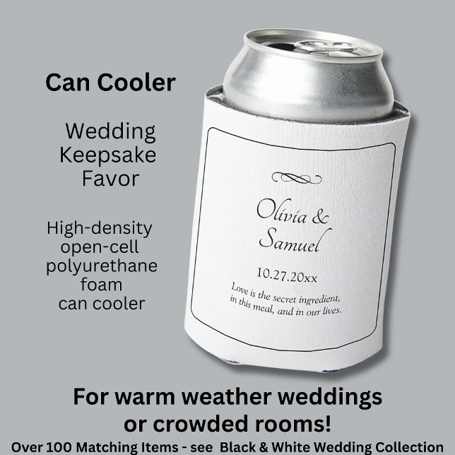 Porta-lata Names Date Message Black White Infinity  (Criador carregado)