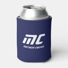 Porta-lata Namorado Simples Azul Moderno Resfriado Monogramad