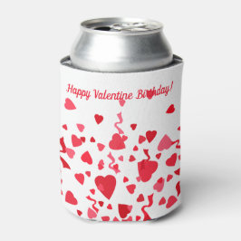 Porta-lata Namorados Birthday Red Confetti Hearts