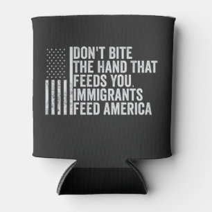 Porta-lata Não morda a mão que te alimenta americano