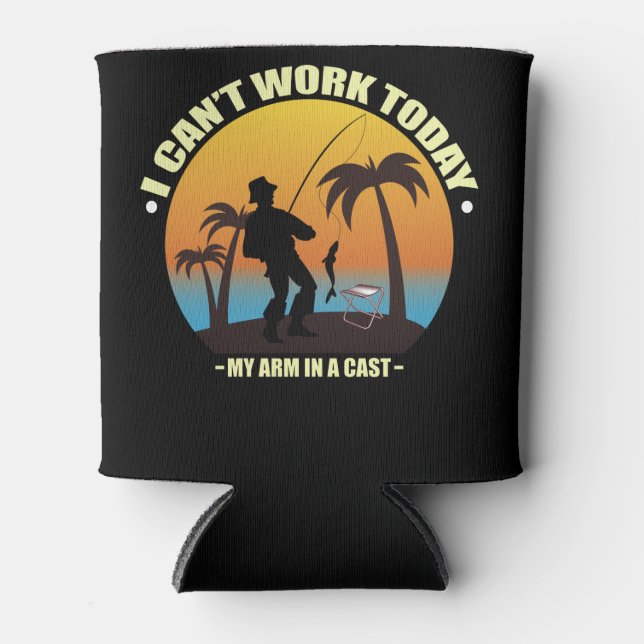 Porta-lata Não posso trabalhar hoje meu braço está em um pesc (Frente)