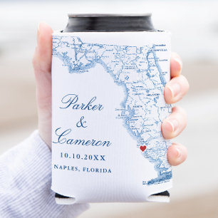 Porta-lata Naples Florida Map Elegant Wedding Favor