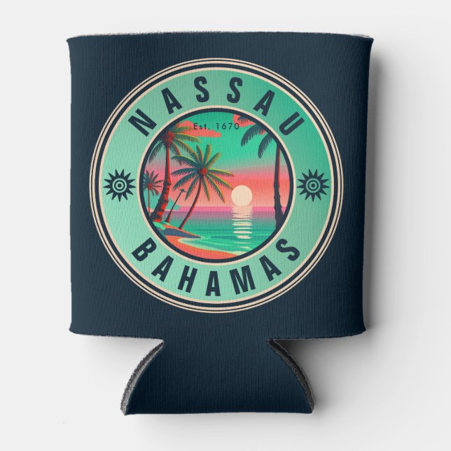 Porta-lata Nassau Bahamas Retro viagem Souvenir 1950 (Frente)
