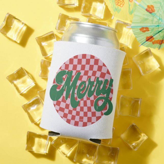 Porta-lata Natal Alegre Xadrez Retro (Verão in situ)