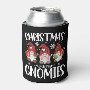 Porta-lata Natal Com Meus Gnomos Búfalo Xadrez Vermelho Gnome