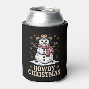 Porta-lata Natal Cowboy Boneco de Neve Ocidental Inverno Xmas