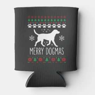 Porta-lata Natal de Cachorro Vetor de Dogmas Alegres