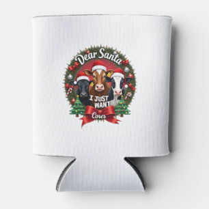 Porta-lata Natal de Vaca Querido Papai Noel Eu Só Quero Vacas