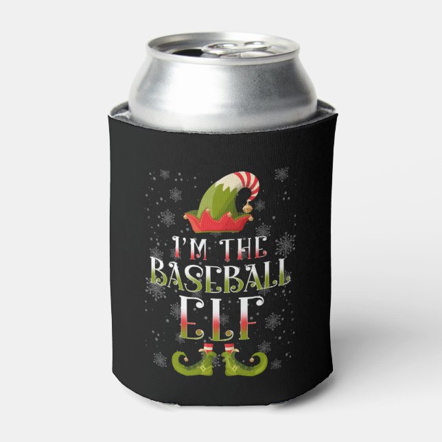 Porta-lata Natal do Elf do Baseball (Can Front)