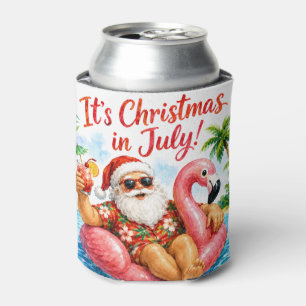 Porta-lata Natal Em Julho Papai Noel Flamingo Havaiano Divers
