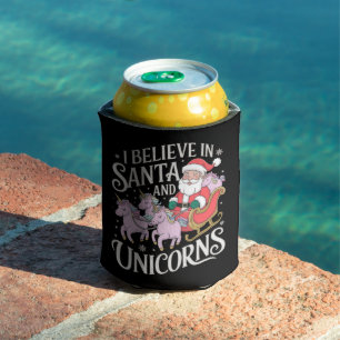 Porta-lata Natal Eu Acredito Em Papais noeis E Unicórnios Xma