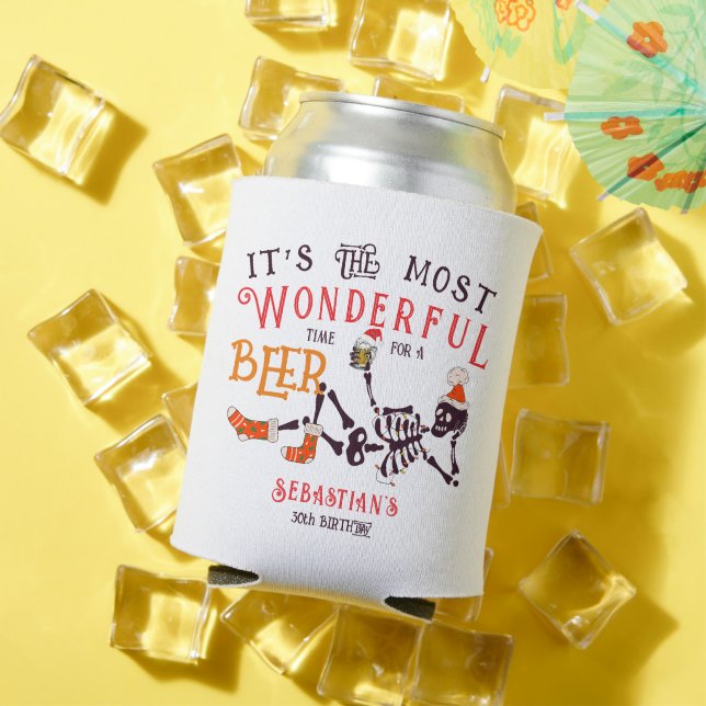 Porta-lata Natal julho Skeleton Summer Weer Beer Aniversário (Verão in situ)