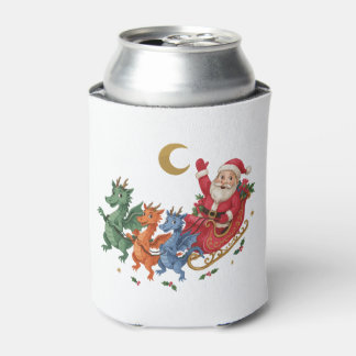 Porta-lata Natal Papai Noel Montado Trenó Dragão Lua Feriado