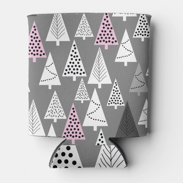 Porta-lata Natal simples: Padrão de árvore Abstrato (Frente)