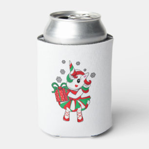 Porta-lata Natal Unicorn Diversão Meninas Crianças Floco de N