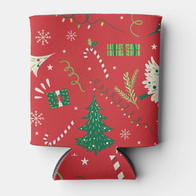 Porta-lata Natal vintage: design ornamental. (Frente)