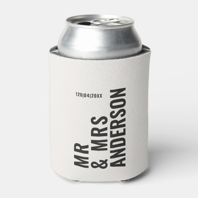 Porta-lata Natas negras negras mínimas ousadas casamento simp (Can Front)