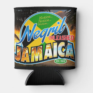 Porta-lata Negril desencadeou Jamaica que o logotipo preto