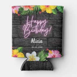 Porta-lata Neon Tropical Forest Summer Hawaii Festa de aniver