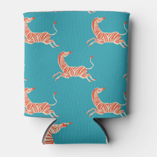 Porta-lata Neon Zebra: Retro Colorida Sem Costura