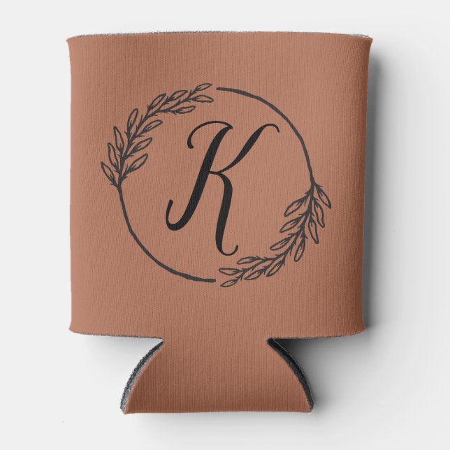 Porta-lata Neutral Monogram Casamento Can Cooler – Nome Perso (Frente)