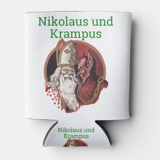 Porta-lata Nikolaus e Krampus no Natal alemão (Frente)