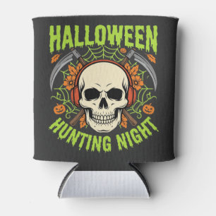Porta-lata Noite de Caça de Halloween Desenho Vetorial Caveir