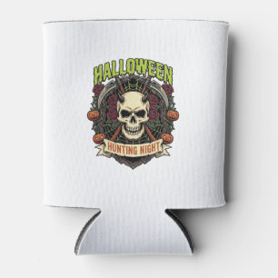 Porta-lata Noite de Caça de Halloween Rosas de Caveira Cornud