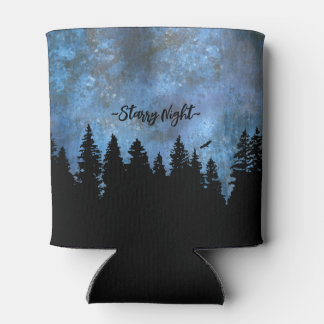 Porta-lata Noite de Pinheiros de Texto Personalizado