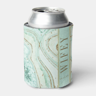 Porta-lata Noiva de Casamento de Ágata Abstrata Mint ID827