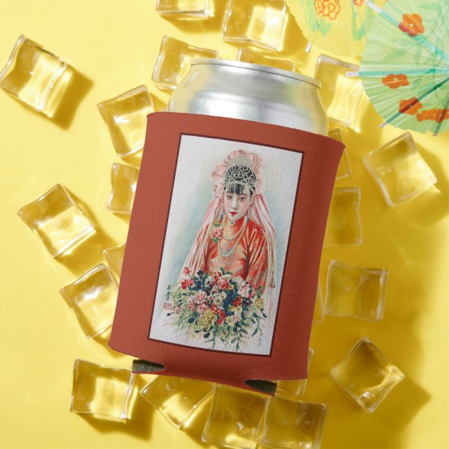 Porta-lata Noiva de Vermelho no Casamento Chinês em Xangai (Verão in situ)