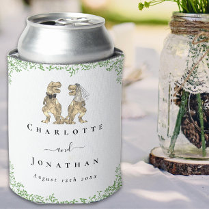 Porta-lata Noiva e Noivo Dinossauro Casamento Personalizado L