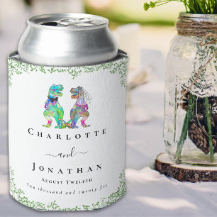 Porta-lata Noiva e Noivo Dinossauro Casamento Personalizado L