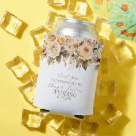 Porta-lata Noiva Floral Botânica Bege Neutro Marrom