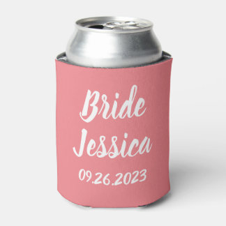Porta-lata Noiva Rosa Elegante Presentes de Casamento com Let