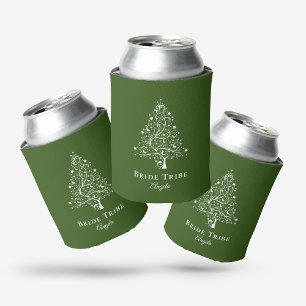 Porta-lata Noiva Tribo Elegante Verde Floresta Branco Árvore