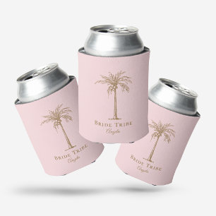 Porta-lata Noiva Tribu Blush Rosa Dourado Palma Personalizado