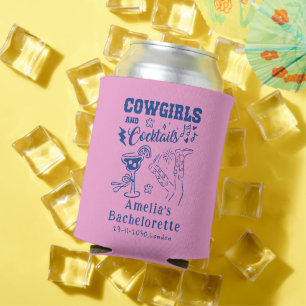 Porta-lata Noivas de Cocktails Western Cowgirl Desenhada à Mã