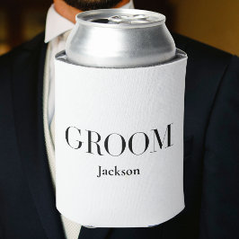 Porta-lata Noivo Moderno / Nomes Personalizados de Casamento 