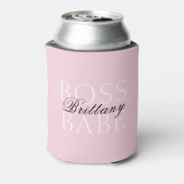 Porta-lata Nome Boss Babe Typografia Rosa